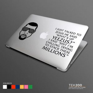 Macbook sticker Kanye West Yeezus 'I am God' quote. Die cut vinyl ...