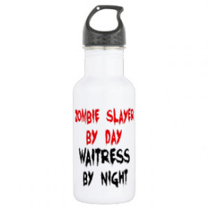 Zombie Slayer Waitress 18oz Water Bottle