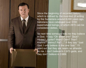 One Of Ricky Gervais` Best Atheist Quotes [Pic]