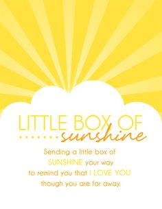 Little Box of Sunshine - Care Package Ideas. shopringmasters.com More