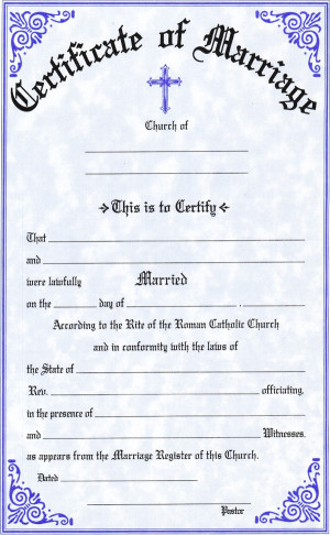 Catholic Marriage Certificate Template