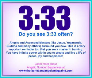 Angel number sequences like 3:33 - learn more at http://www ...