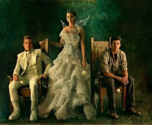 Peeta, Katniss, and Gale in Catching Fire