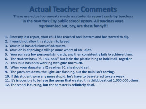 Actual Teacher Comments - Funny Teacher Quotes by MissPowerPoint