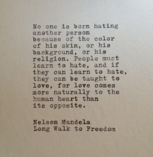 Nelson Mandela Quote Typed on Typewriter