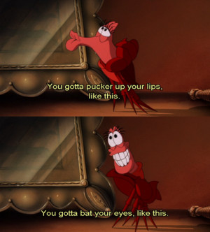... kiss, quote, saying, sebastian, text, the little mermaid, typography