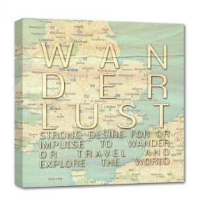 wanderlust typograpic map with quote unique gift by Geezees