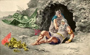 Death of Beowulf - illustration by George T. Tobin [colourised by B ...