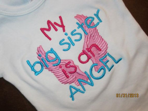 My big sister is an ANGEL custom saying shirt or by IzzyBTees1, $21.00