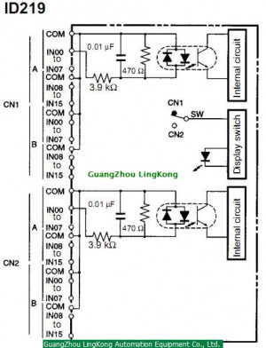 OMRON PLC DC High density Input Module C200H ID219 Circuit