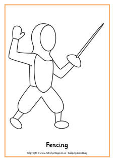 Fencing colouring page NEW