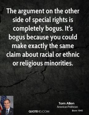 ... exactly the same claim about racial or ethnic or religious minorities