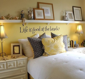 Beach Quote Wall Decal Above Bed. 25 Above Bed Decor Ideas: http ...