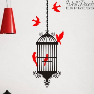 bird cage wall decal design d
