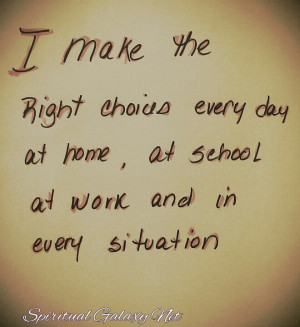 make the right choices