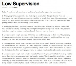 people who require low supervision