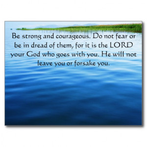 Deuteronomy 31:6 Bible Verses about courage Postcard