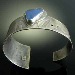 Blue Sea Glass Cuff