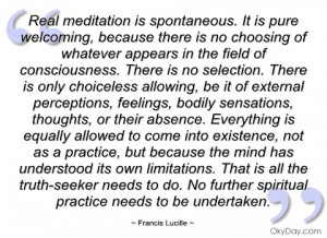 real meditation is spontaneous