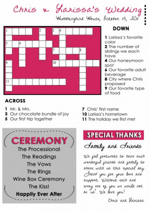 crossword puzzle idea