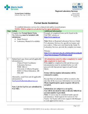 Formal Quote Guidelines