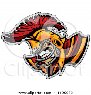 Of An Aggressive Spartan Football Player Mascot - Royalty Free Vector ...