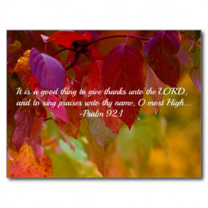 Autumn Leaves Christian Bible Verse Psalms Postcard