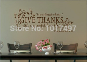 Bible verse Give Thanks With a Grateful Heart Thanksgiving Wall Quote ...
