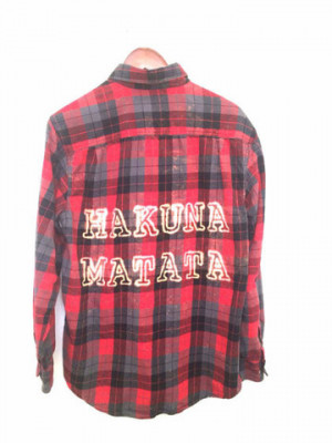 Hakuna Matata Shirt in FLANNEL Red Plaid! Disney Lion King Quote