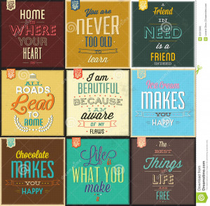 ... Photo: Set Of Vintage Typographic Backgrounds - Motivational Quotes