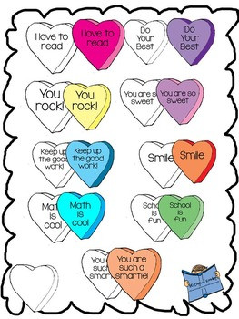 Valentine Conversation Heart Clip Art {Motivational Sayings}