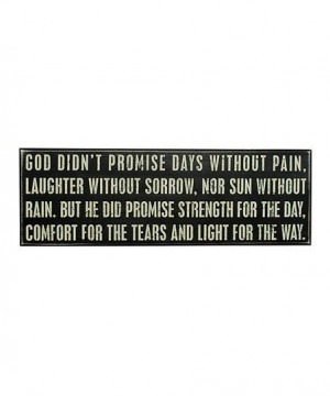 Black 'God Didn't Promise' Box Sign