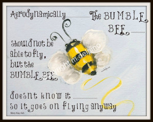 ... Bee Honey Bee print nursery inspirational quote text blue yellow