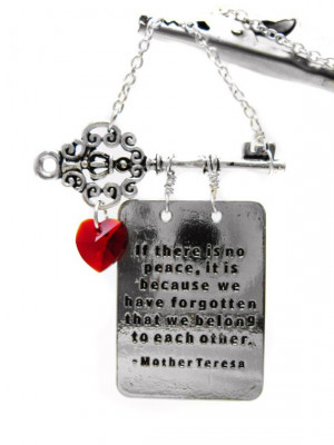Silver Skeleton Key Inspirational Quote Pendant Necklace. Handmade ...