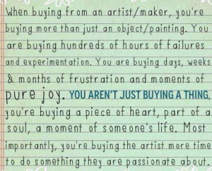when buying from an artist