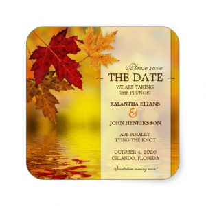 Autumn / Fall Wedding Save The Date Stickers