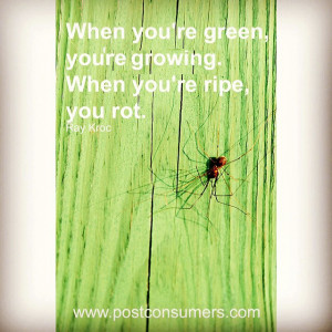 ... re green, you’re growing. When you’re ripe, you rot.” Ray Kroc