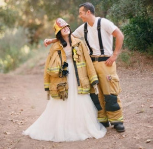 firefighter wedding