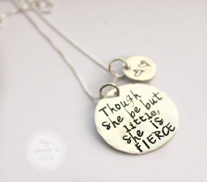 Though she be but little she is fierce Shakespeare quote necklace for ...