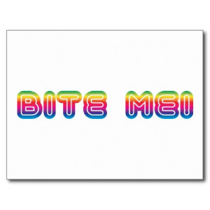 Bite Me 80s 1980s Eighties Funky Slang Post Card