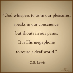 ... in our pains it is his megaphone to rouse a deaf world c s lewis