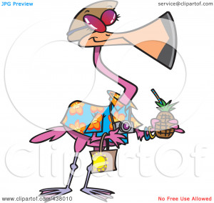 Royalty-Free (RF) Clip Art Illustration of a Cartoon Tourist Flamingo ...