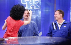 head coach Bill Self smiles at Kentucky head coach John Calipari ...