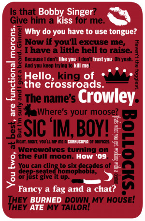 supernatural crowley quotes | Supernatural - Crowley Quotes Art Print ...