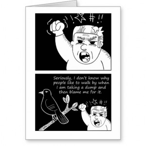 Funny Comic on Crow Being Misunderstood Greeting Card