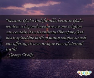 Because God is indefinable, because God's wisdom