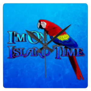 Island Time Parrot Clocks
