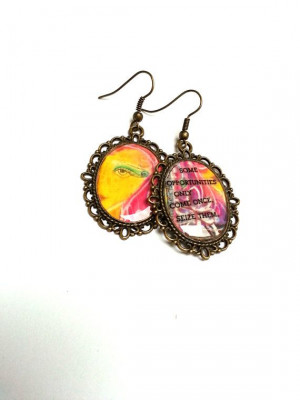 Earrings with inspirational quotes. Resin by AgnesJewels on Etsy, £4 ...