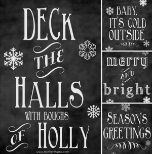 Free #Christmas #Chalkboard #Printables by Mother Thyme, featured @ ...