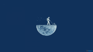 Funny Moon Astronauts 1600×900 Wallpaper